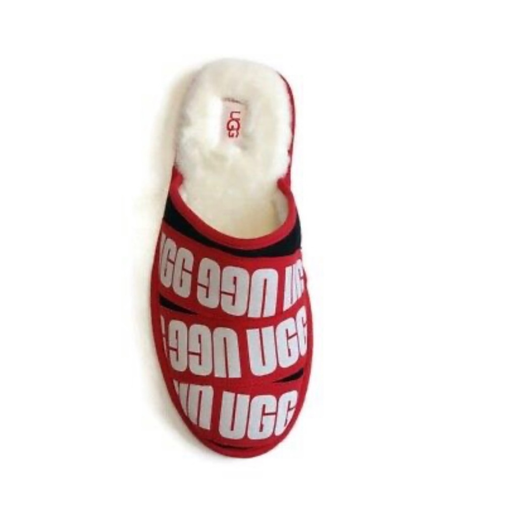 [UGG] SCUFF GRAPHIC BAND SHEEPSKIN SLIP-ON SLIPPERS Men